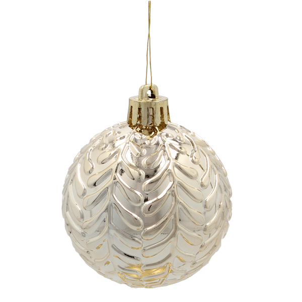 SET OF 16 ORNAMENTS 6 CM CHAMPAGNE/GRAY/WHITE