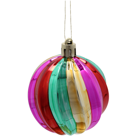SET OF 6 CHRISTMAS TREE ORNAMENTS - PUMPKIN MIX OF COLORS 6CM