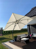 ZÁHRADNÝ PARASOL "ROMA" 3 x 3 M BEŽOVÝ S POKROVCOM