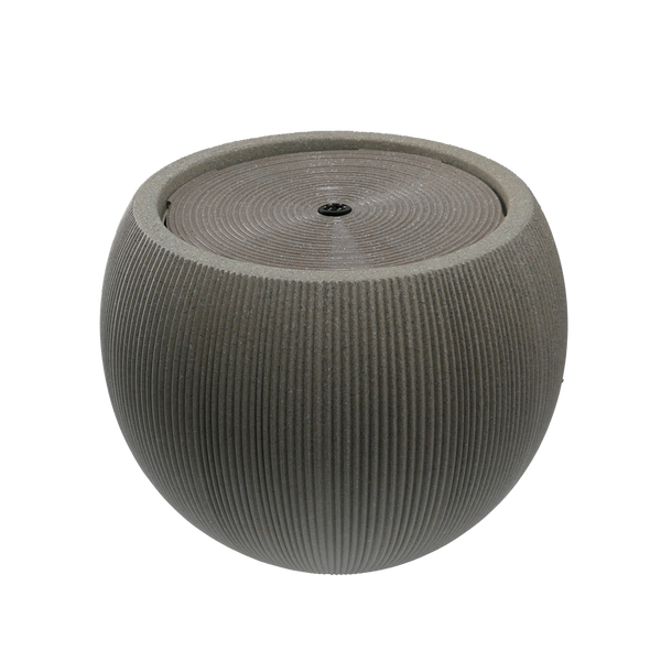 FONTANNA OGRODOWA PLASTIKOWA LED 53 x 53 x 41,5 CM OKRĄGŁA BEŻOWA *5436