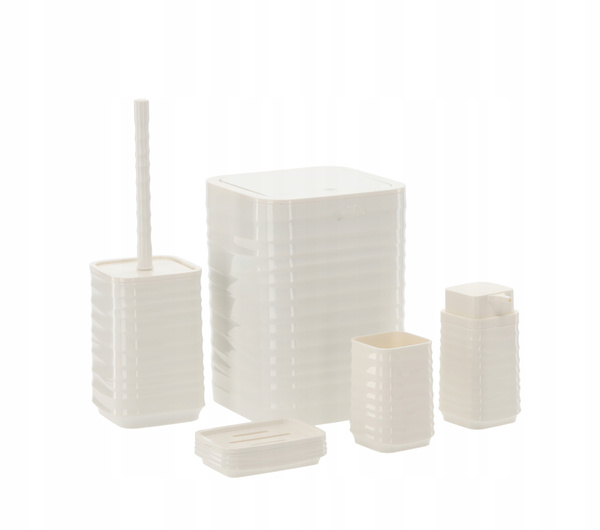 5-PIECE BATHROOM SET SQUARE WHITE