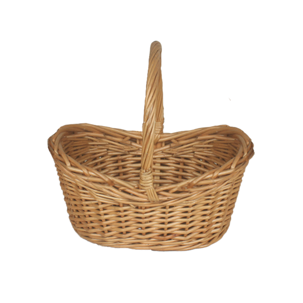KOSZYK WIKLINOWY 24 x 17 x 11/21 CM Z RĄCZKĄ - NATURALNY *8437