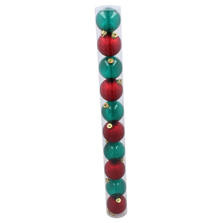 KPL. 10 BOMB IN A TUBE 6 CM RED / BOTTLE GREEN *3597