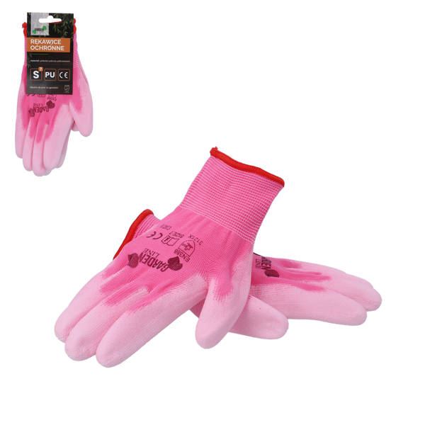 Protective gloves "7" knitted from polyester coated with polyurethane pack=12