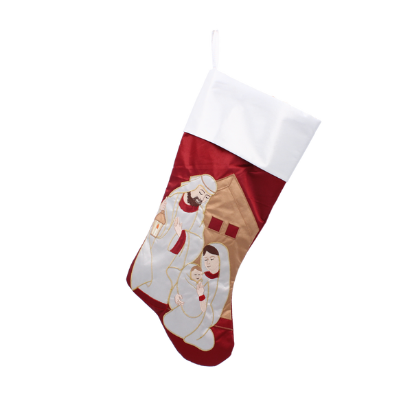 ORNAMENT DE CRĂCIUN - ȘOSĂ FAMILIA SFÂNTĂ STALP MISCĂRE COLORI *8662