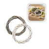 VÁNOČNÍ WIKLINOVÝ VĚNEC 25 CM BÍLÝ / ŠEDÝ *9357