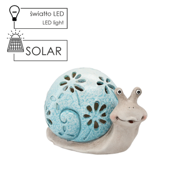 FIGURĂ DE GRĂDINĂ - MELCUL ALBASTRU 17,5 x 11,5 x 12 cm LED ambalaj=2buc *9002