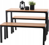 Súprava záhradného nábytku STOL 110 x 58.5 x 75.5 CM + 2 LAJKY 110 x 39 x 45 CM HNEDÁ *0858