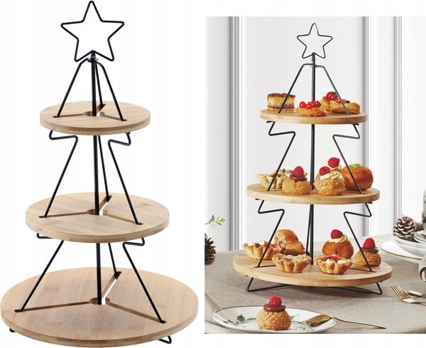 3-TIER BAMBOO-METAL TREE TRAY 28X45 CM
