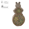 GARDEN FIGURINE – FLAT FROG ON STONE 25 X 9 X 49 CM LED