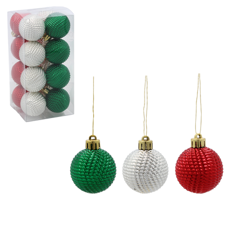 KPL. 16 BOMBEK 4 CM GREEN / RED / WHITE *3634
