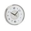 ZEGAR WISZĄCY OKRĄGŁY 30,5 x 30,5 x 4,3 CM BIAŁY ZE SREBRNĄ RAMKĄ *4672