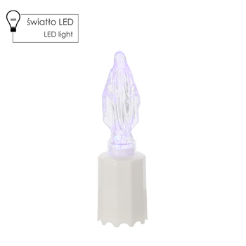 DIÓDOVÝ VLOŽEK MARYJA S BATÉRIAMI 17,5CM BIELA/TERNÍ OBAL=12KS*6272*6425*6432*6418