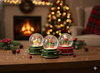 CHRISTMAS SNOW GLOBE - SANTA/STAR/REINDEER