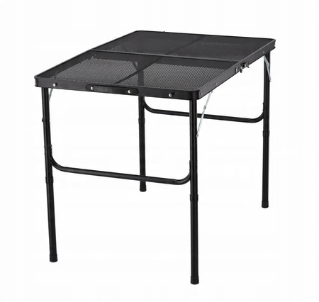 SKLADACÍ TURISTICKÝ STOL ČIERNY 90 x 60 x 40/70 CM *8425