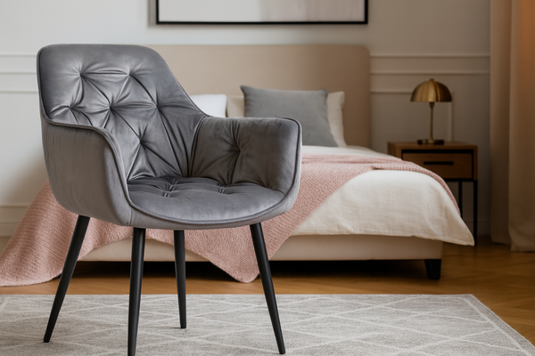 KRZESŁO WELUROWE SZARE *2975