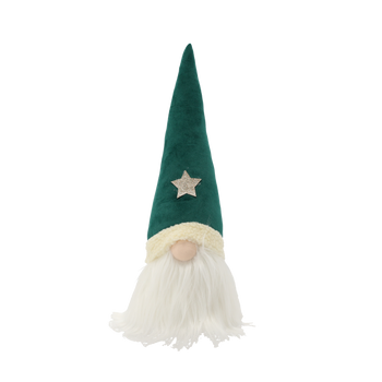 FIGURINE OF THE NATIVITY - CHRISTMAS GNOME WITH GREEN HAT 14 X 14 X 38 CM