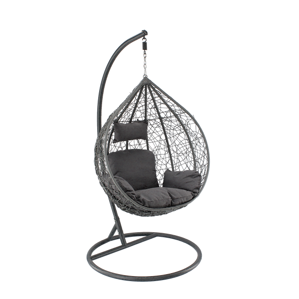 HANGING CHAIR SIZE. S DARK GREY, CUSHION - DARK GREY, FRAME - DARK GREY *9719