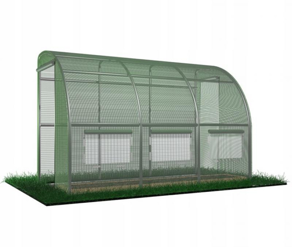 TUNEL FOLIOWY OGRODOWY 3 SEGMENTOWY "POŁÓWKA" ZIELONY 4X1,5X2 m