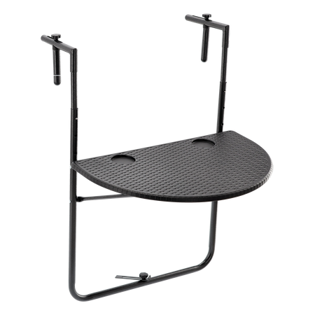 HANGING BALCONY FOLDING TABLE 60 x 64 x 73-78.5 -83.5 BLACK *1022