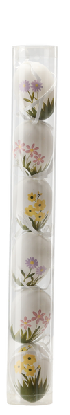 SET OF 6 EASTER EGGS 6 CM WITH FLOWERS MIX DESIGNS TUBE