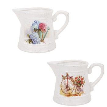 CERAMICĂ PENTRU GHIVECI DORN 24 x 17 x 16,5 CM ALB MIX PATERNE *5849