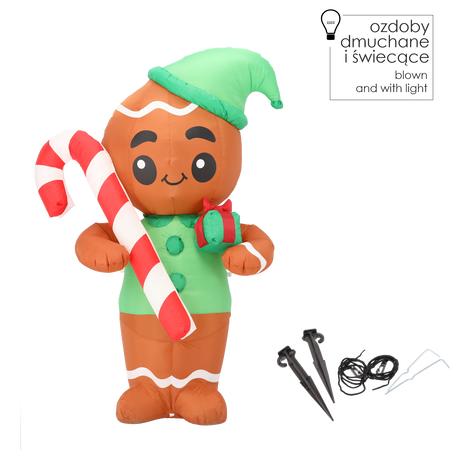 INFLATABLE GINGERBREAD LED 180 CM