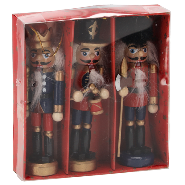 KPL. 3 DECORAȚIUNI DE CRĂCIUN SOLDAT DIN LEMN ÎNĂLȚIME 13CM ambalaj=12buc *3799