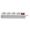 EXTENSION CORD POWER STRIP WITH SWITCH 4 SOCKETS 1.5M WHITE