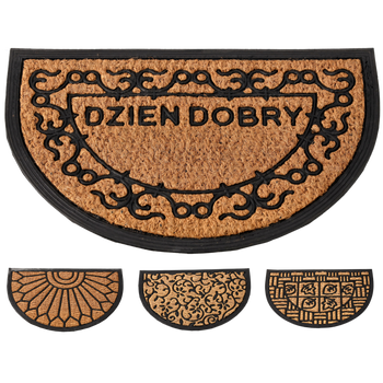 HALF ROUND RUBBER + COCONUT DOORMAT 40X60
