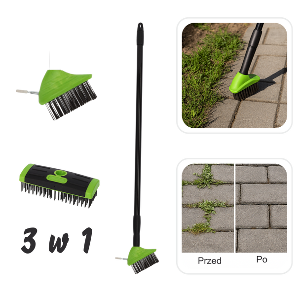 SZCZOTKA TELESKOPOWA DO CHWASTÓW / KOSTKI BRUKOWEJ 3W1 *9043