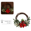 CHRISTMAS WREATH HANGING LED 30 CM RED-GOLD