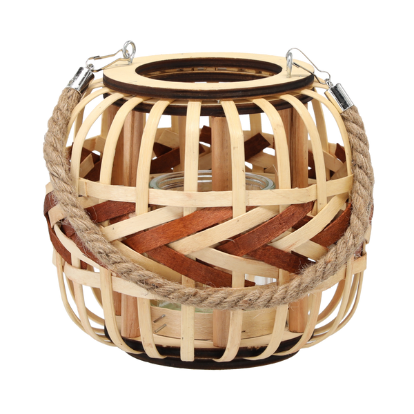 WOODEN LANTERN H 18 CM