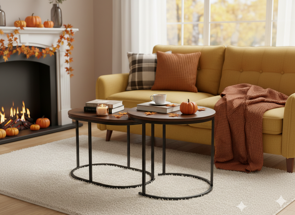 NESTING TABLE SET OF TWO MARBLE