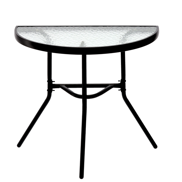 SET DE MOBILIER PENTRU BALKON - MASĂ SEMICERC + 2 SCAUNE FOLDABLE - NEGRU *7132