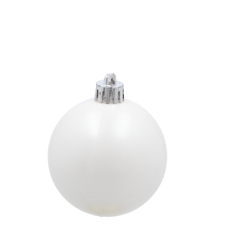 SET OF 16 BAUBLES 6 CM WHITE