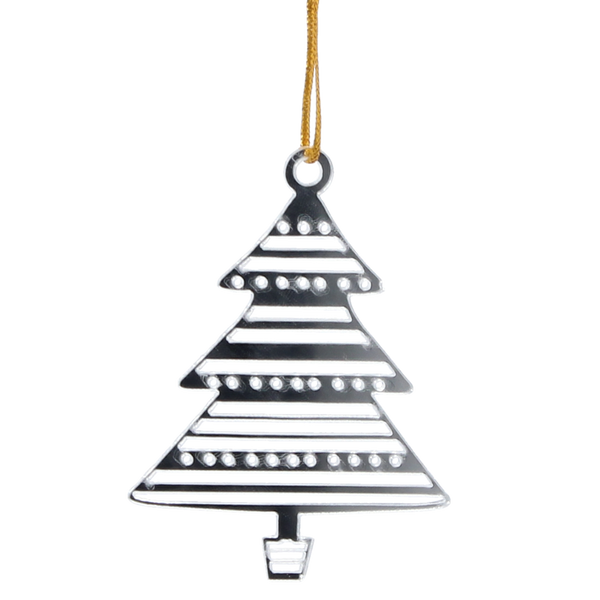 Set de 3 ornamente pentru brad - brad argintiu 6 x 8 cm ambalaj=48buc *0818