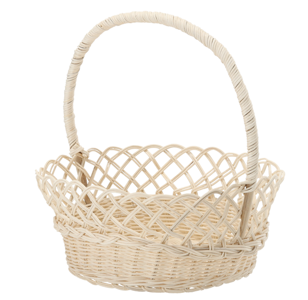 COS DE RATAN CU MÂNER OVAL 29 x 25 x H:13/30 CM *4200