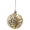 SET OF 6 CHRISTMAS BAUBLES GOLD 7 CM