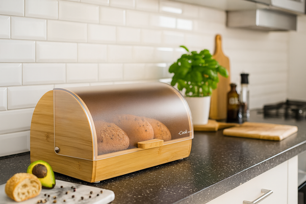BREAD BOX MENTA - BAMBOO WITH PS COVER 38 x 28 x 18,5 CM