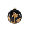 GLASS BAUBLE 8 CM BLACK DECORATED MIX DESIGNS