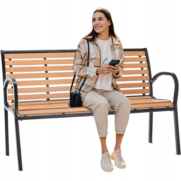 GARDEN BENCH 125 X 60 X 80 CM BROWN