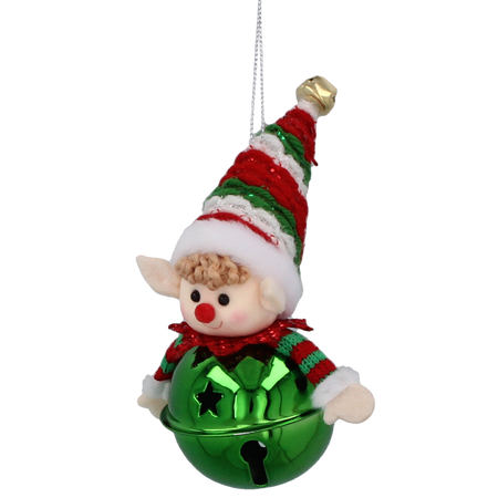 OZDOBA CHOINKOWA - DZWONECZEK ELF MIX WZORÓW 5 x 12 CM opak=8szt *8525