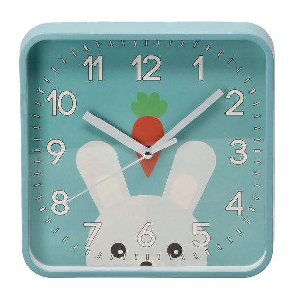 ZEGAR WISZĄCY DZIECIĘCY KWADRATOWY 20,2 x 20,2 x 3,5 CM MIX 4 WZORÓW *4603