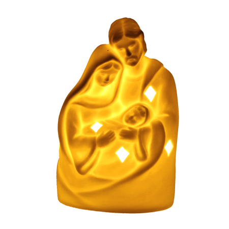 FIGURKA CERAMICZNA - ŚWIĘTA RODZINA BIAŁY LED 13 CM opak=6szt *1464