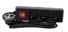 EXTENSION CORD POWER STRIP WITH SWITCH 3 SOCKETS 3M BLACK