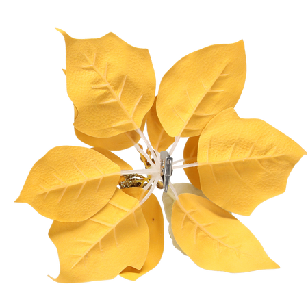 ARTIFICIAL FLOWER - POINSETTIA 25 CM ON CLIP GOLD