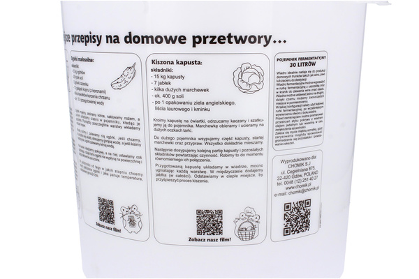 POJEMNIK FERMENTACYJNY / WIADERKO 30L Z POKRYWĄ *4911