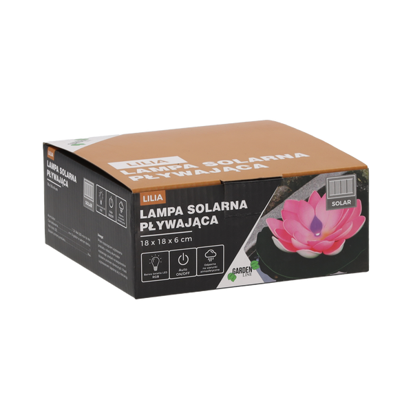 LAMPA SOLARNA PŁYWAJĄCA LILIA 18 x 18 x 6 cm MULTIKOLOR *0074