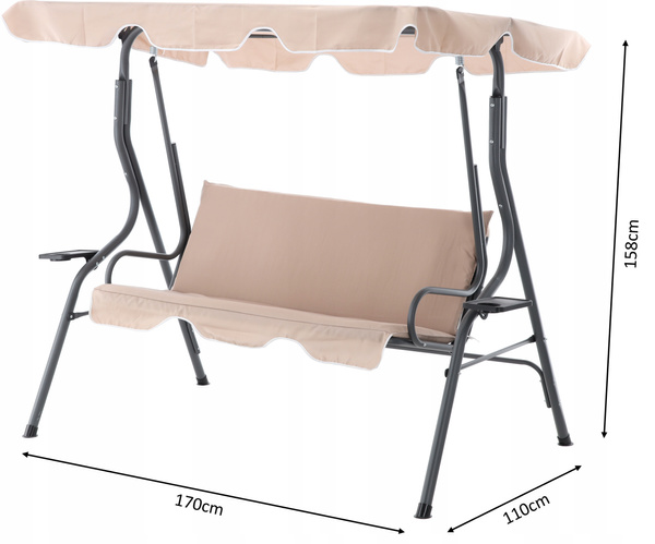 ZÁHRADNÁ HUŠŤA 170 x 110 x 153 CM TMASTO BEŽ BEZ POD. S PODSTAVCAMI NA ŠÁLKU *0735